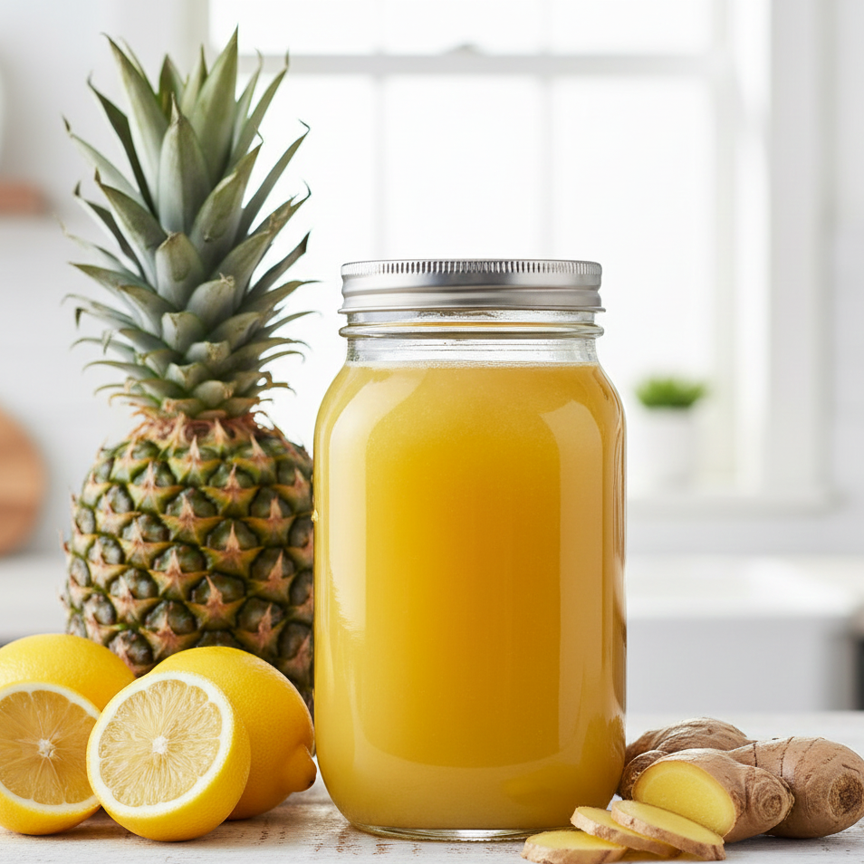 Cold Pressed Juice | Pineapple, Ginger & Lemon (32 oz)